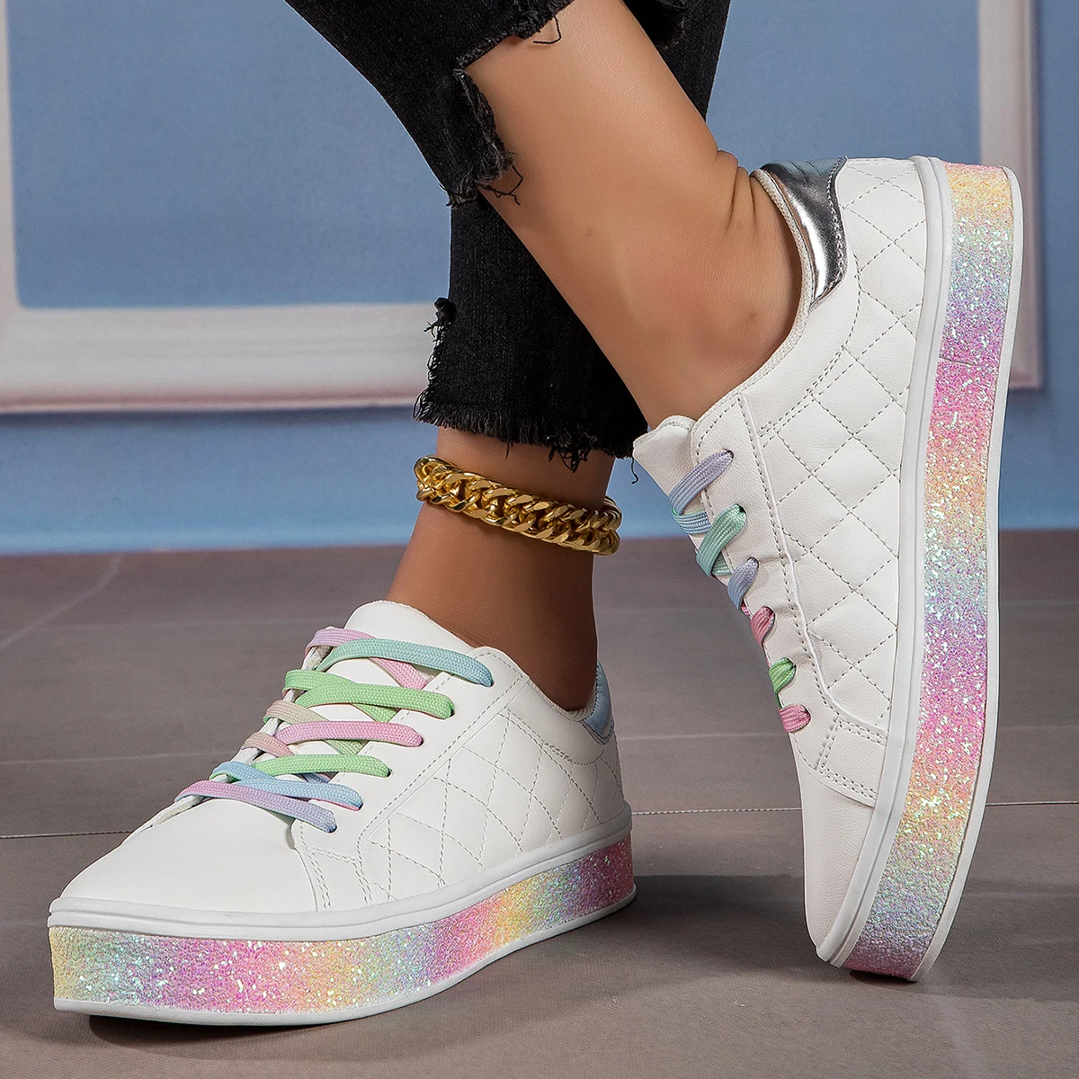 Womens Colorful Sneakers 2024 Latest Design Ladies Sneakers