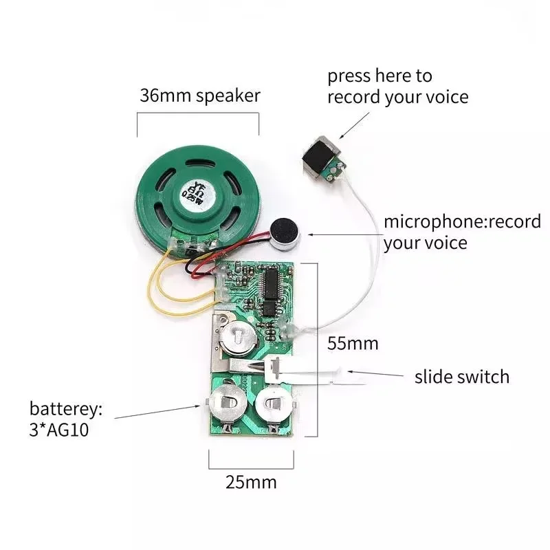 Smart Cheap Factory Fast Ship Greeting Cards DIY Programmable Sound Chip Music Chip Recordable  light Sound Chip for Card Toys