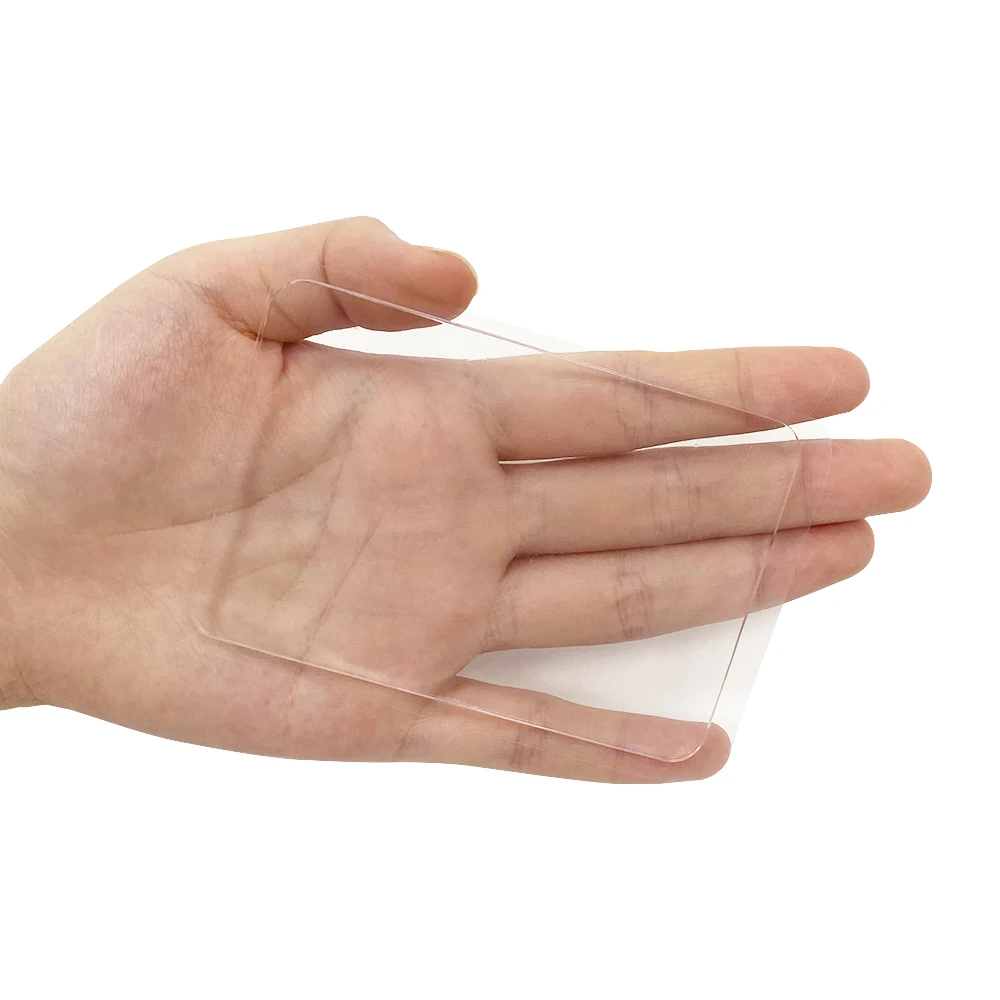 PU Transparent square Sticky Anywhere Car Home Reusable Strong Adhesion Adhesive Gel Pad Silicone Sheet  Anti slip Mat