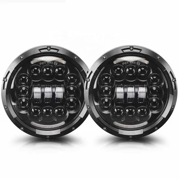 Upgraded 1Pair 7 inch LED Headlights Round With DRL and Turn Signal Compatible with Je-ep Wrangler JK TJ CJ H6024 LED Headlight