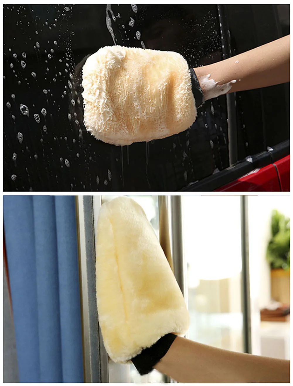 thumbnail image 2 of GADLANE 2-Pack Ultra Soft Microfibre Car Wash Mitts – Noodle Glove Sponge Style 2 of 6