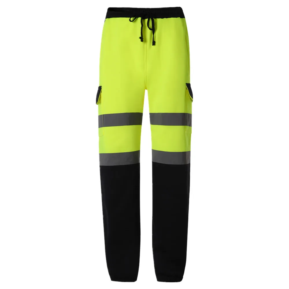 Hi Vis Jogging Bottoms Combat Trousers Safety Sweat Pants Super