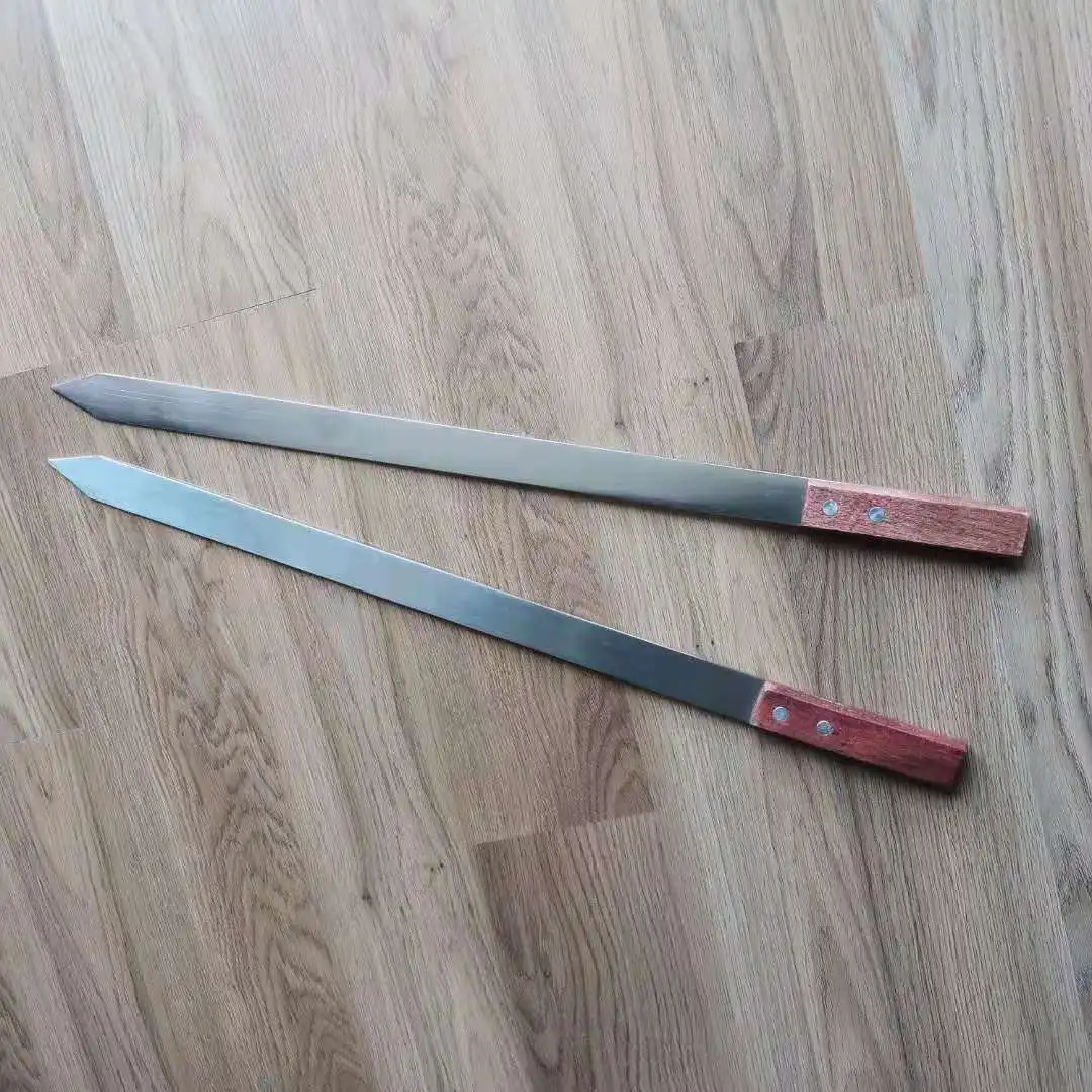 Stainless Steel Skewers Flat Skewer Kebab Rotating 24mm Wide Bbq Skewer