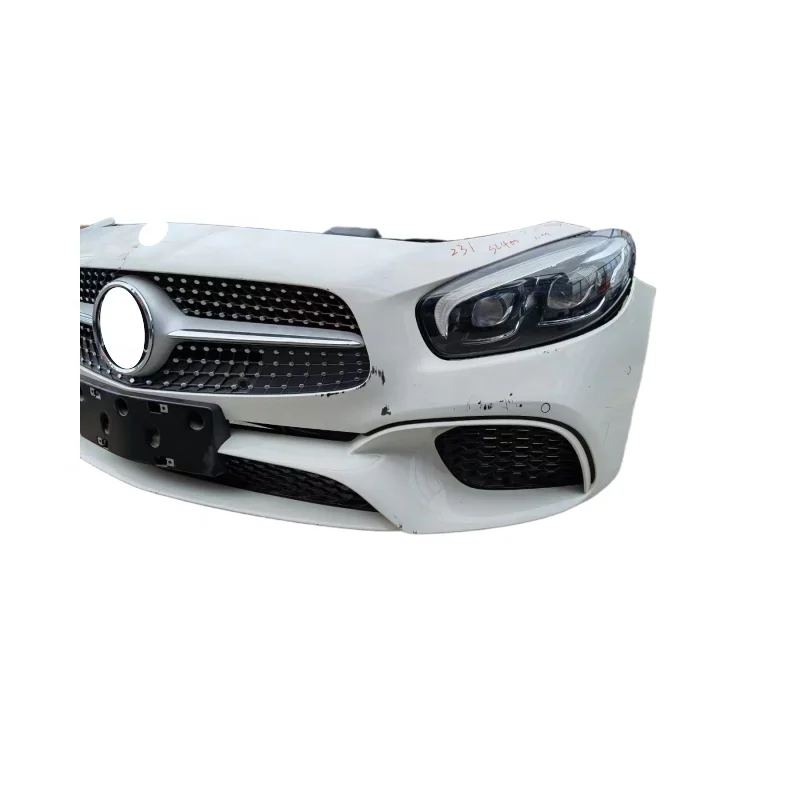 Used Front Bumper Assembly for Mercedes Benz SL AMG W231 Including Radiator Headlights Hood Mudguard