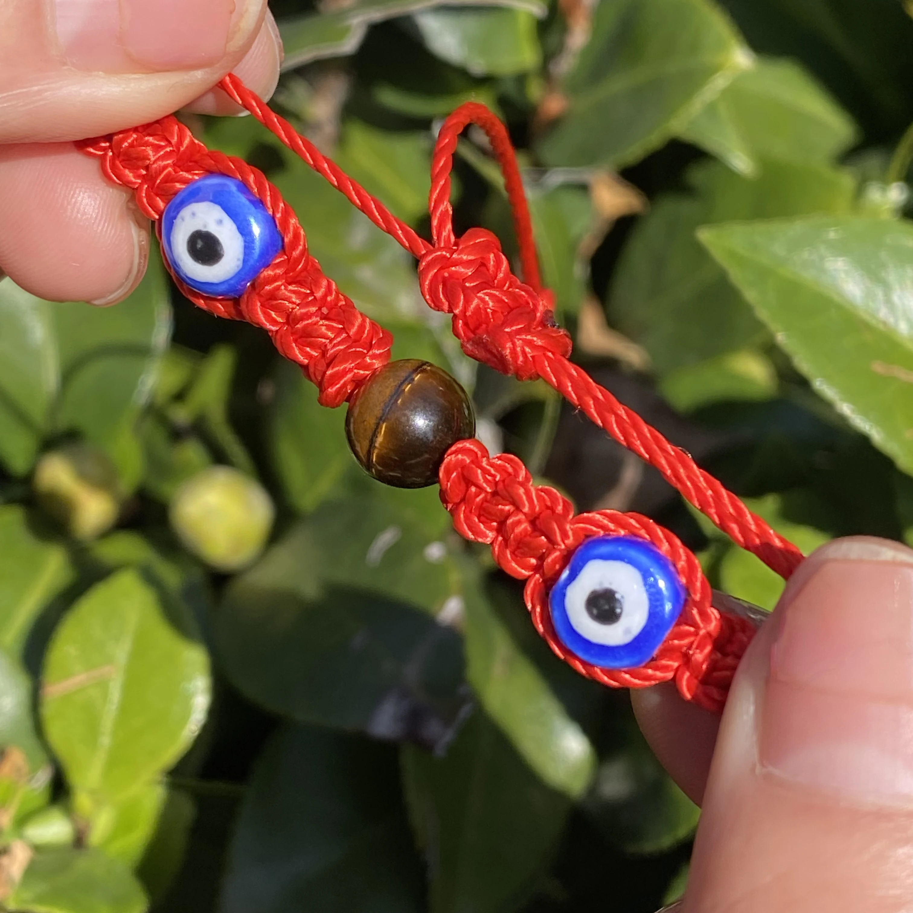 Red Bracelet for Baby Protection with Tiger Eye Stone