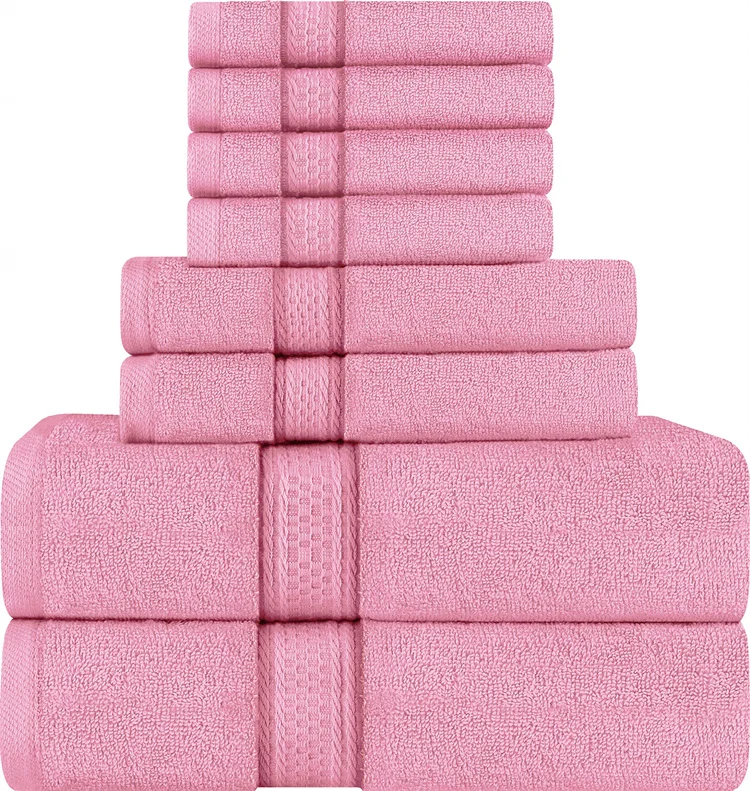 Hand Towels Bathroom 8pcs Beige 600gsm Bath Towel Wholesale / 100