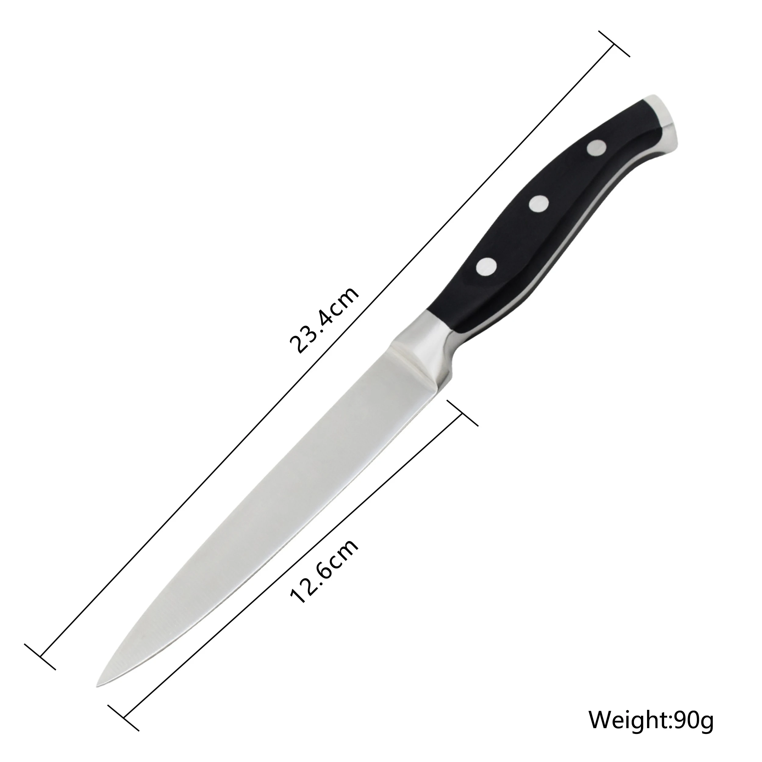 Premium German Stainless Steel 3 PCS Kitchen Slicing Knife Chef Knife Set with Finger Guard and Gift Box