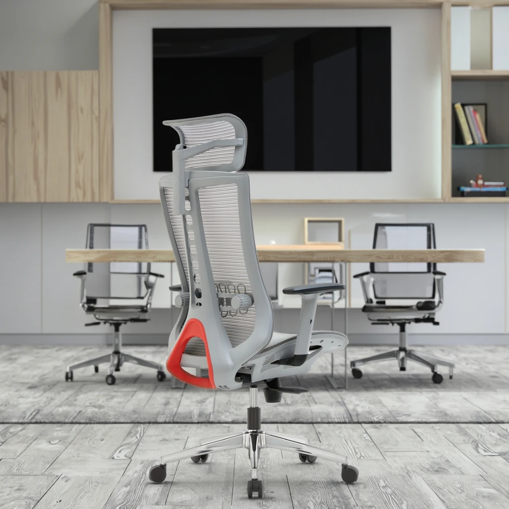Premium PU Breathable Mesh Lift Chair Memory Foam Seat Lumbar Support Ergonomic Executive for Tower Style 5