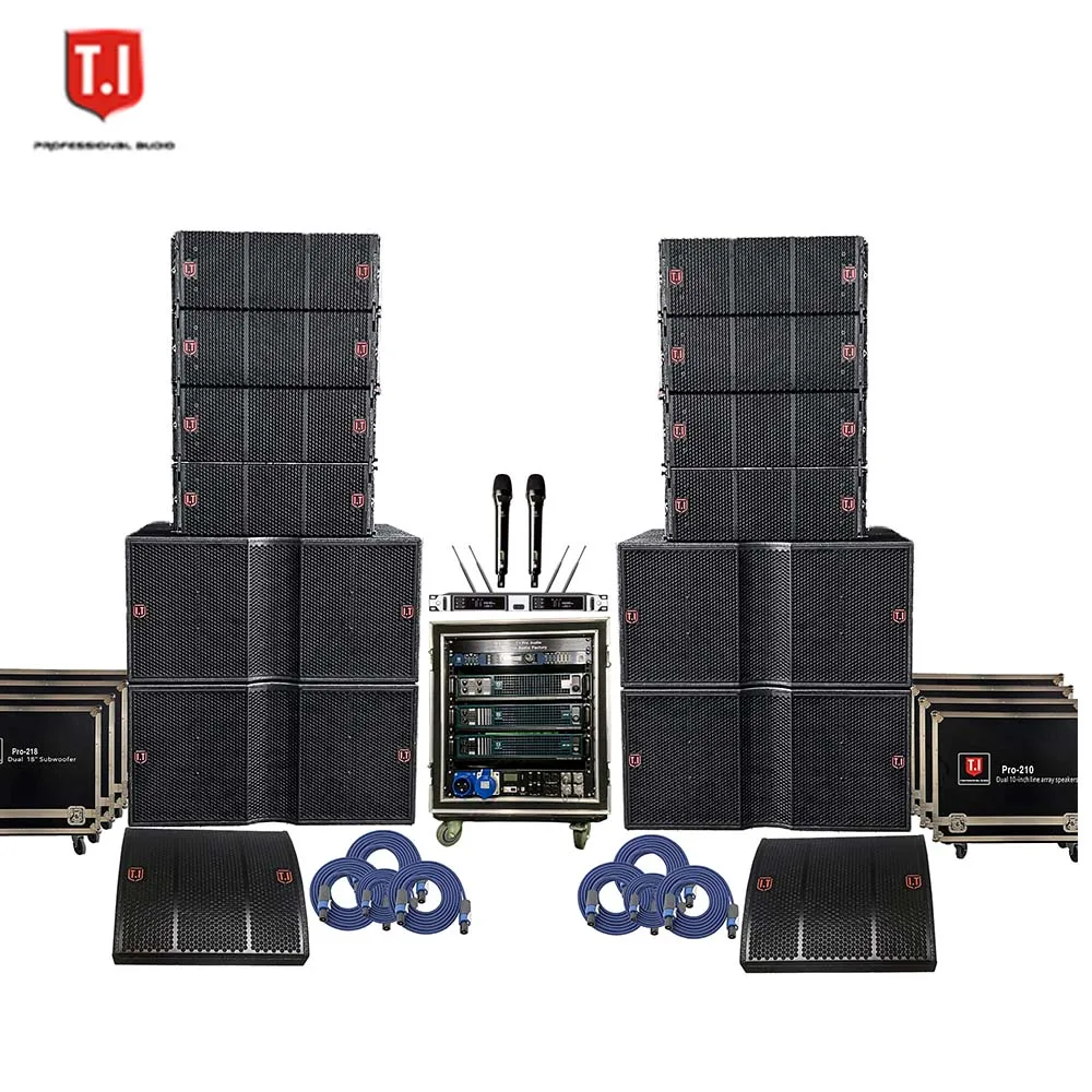 High Quality Large Event Outdoor Sound System Dj Music Audio Line Array  Dual 10 Inch Two Way Speakers Set