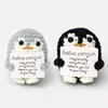 Gray black couple penguin p card