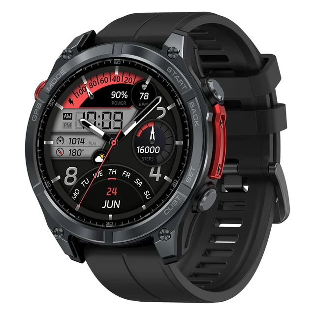 Ciberer Vertix GPS Smart Watch 1.43'' AMOLED Display Built-in GPS Compass Flashlight 170 Sports Modes 5 ATM Android Silicone