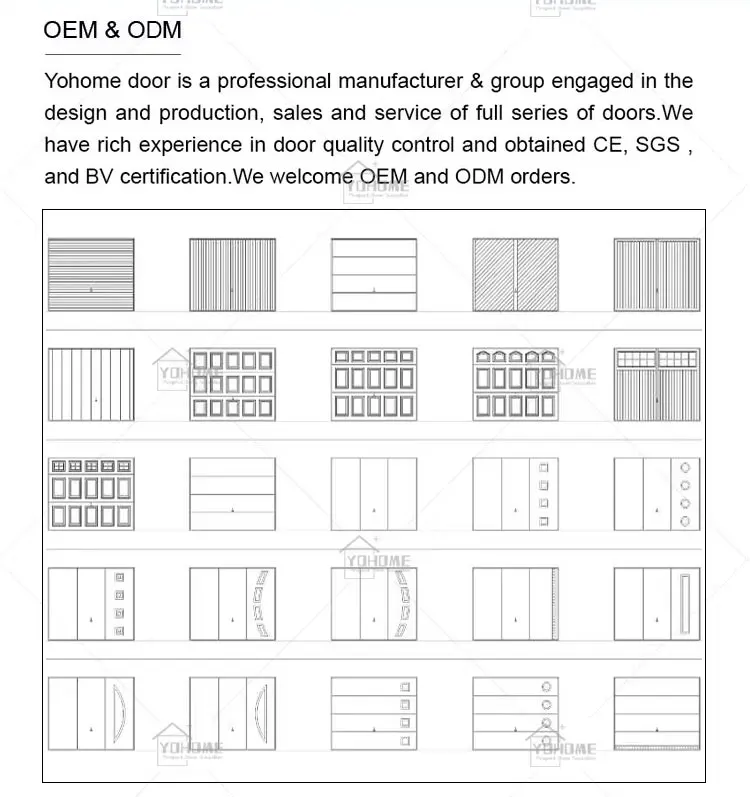 European Modern Villa Vertical Bi Folding Garage Doors Slatted Aluminium Flush Mount Sectional Garage Door