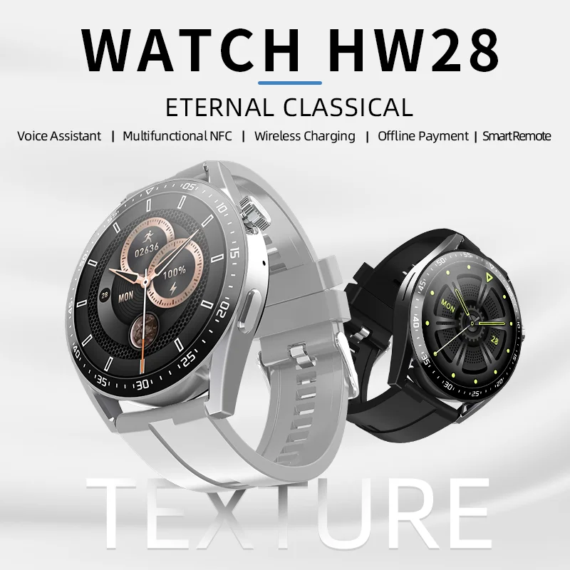 2023 Smart Watch HW28 Blood Pressure Monitor Wireless Charger Sports Smart Watch Music Control Answer Call Wristwatch HW56 HW66