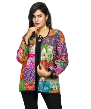 Boho Sequin Patchwork waistcoat -Indian Banjara Jacket- Indian Waistcoat-Kutch hand Embroidered Waistcoat-Gujarati Jacket -