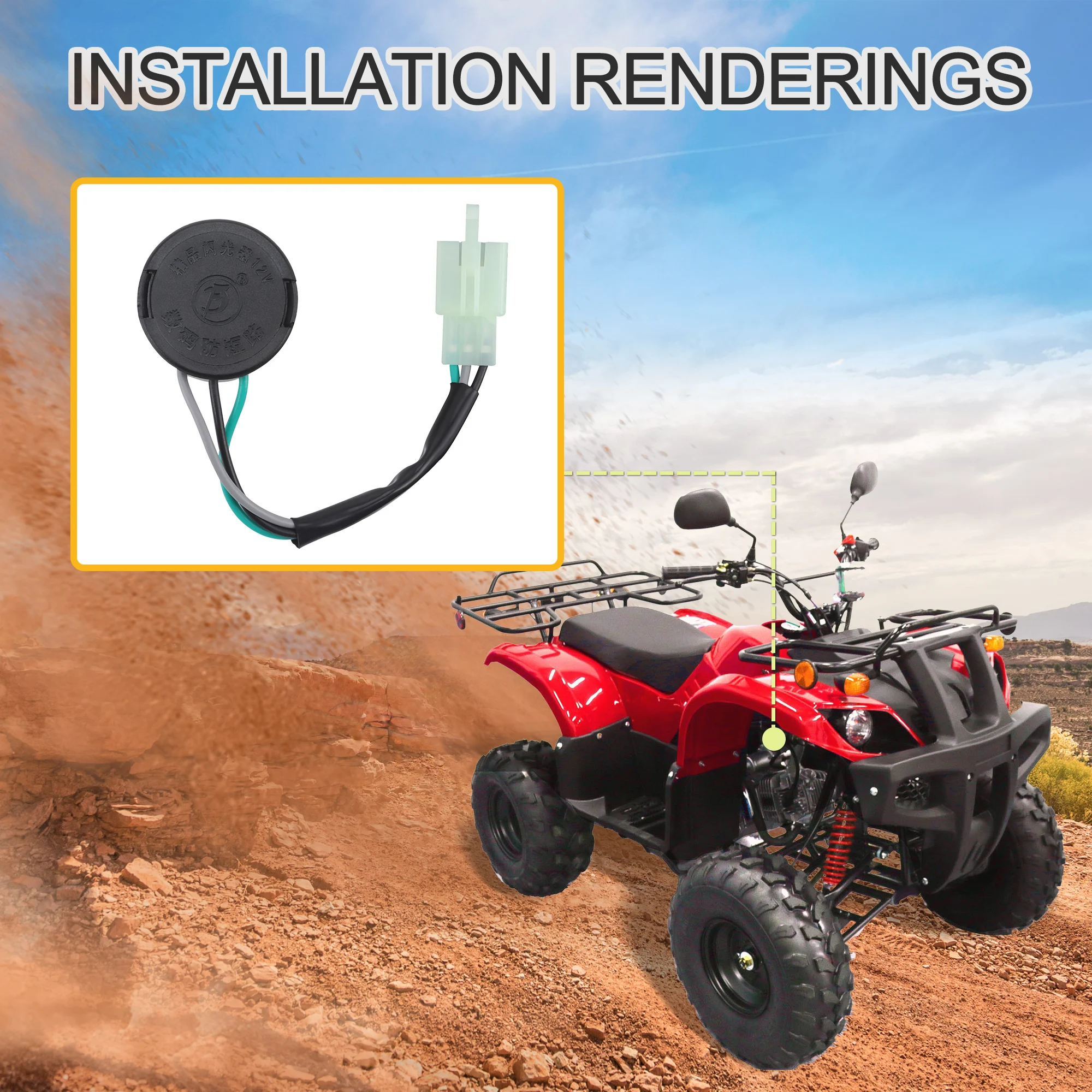 GOOFIT Motorcycle Turn Signal Electronic Flasher Relay 12V 3 Pins With Buzzer for ATV Dirt Bike Go Kart Scooter