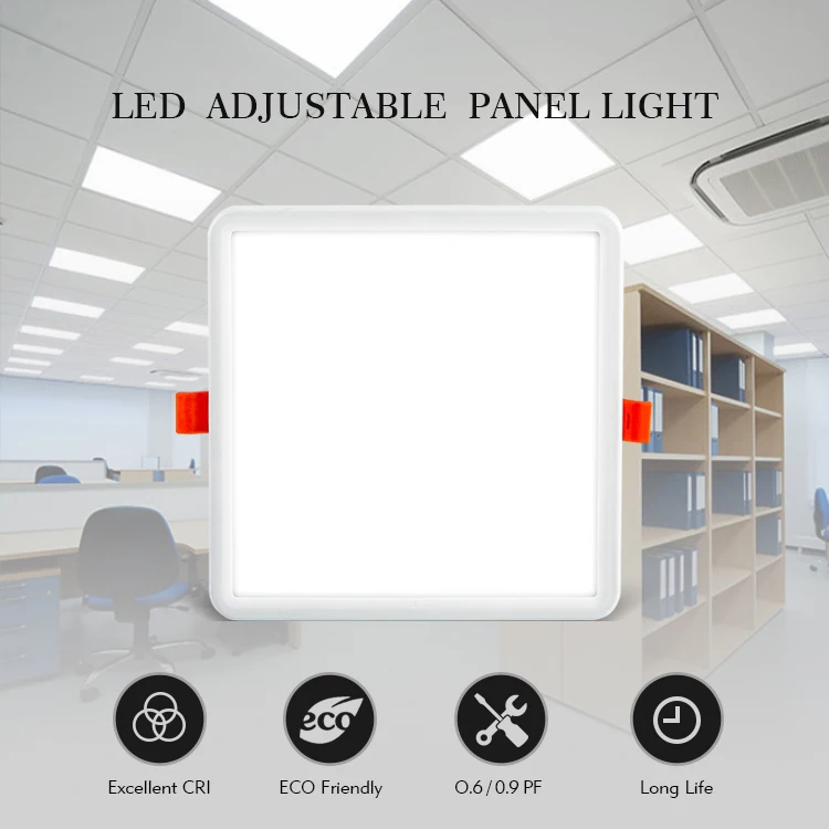 Modern 24W LED Panel Light Slim Surface Mounted with CCT Color Changeable Adjustable Cut Hole Size for Home Office Living Room