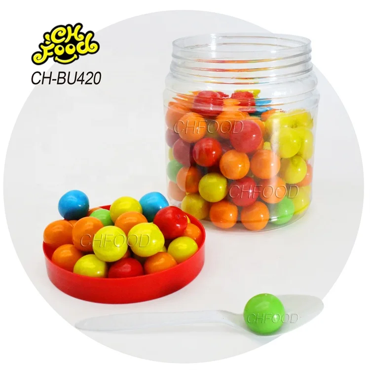 Manufacturer Wholesale OEM Fruit Flavor Multi-colored Ball Shape Bubble Gum Halal Chewing Gum Candy Sweets