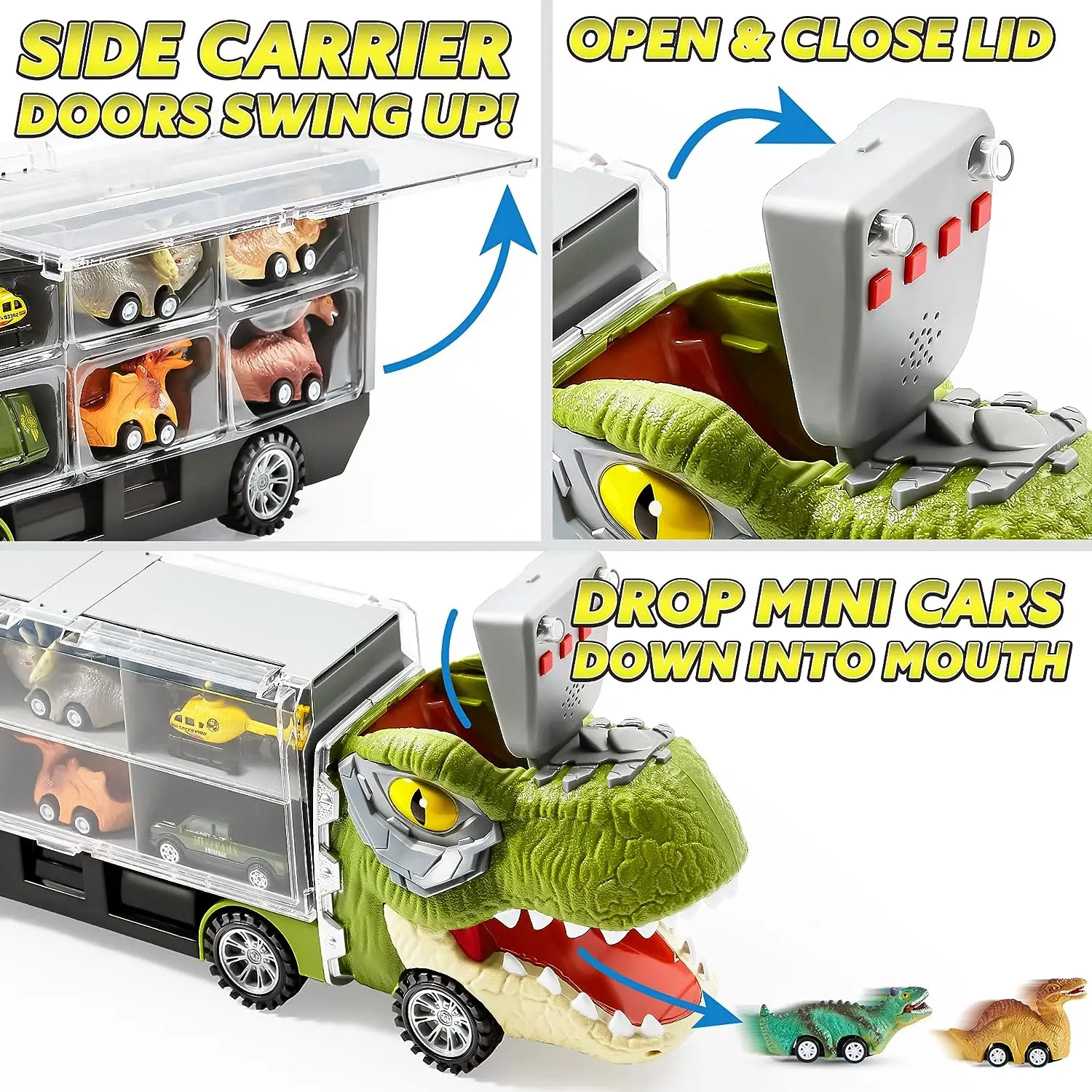 DINOSAURE CENTURY Jouets de Camion Électrique Dinosaure, Voiture Dinosaure Enfant avec Lumière