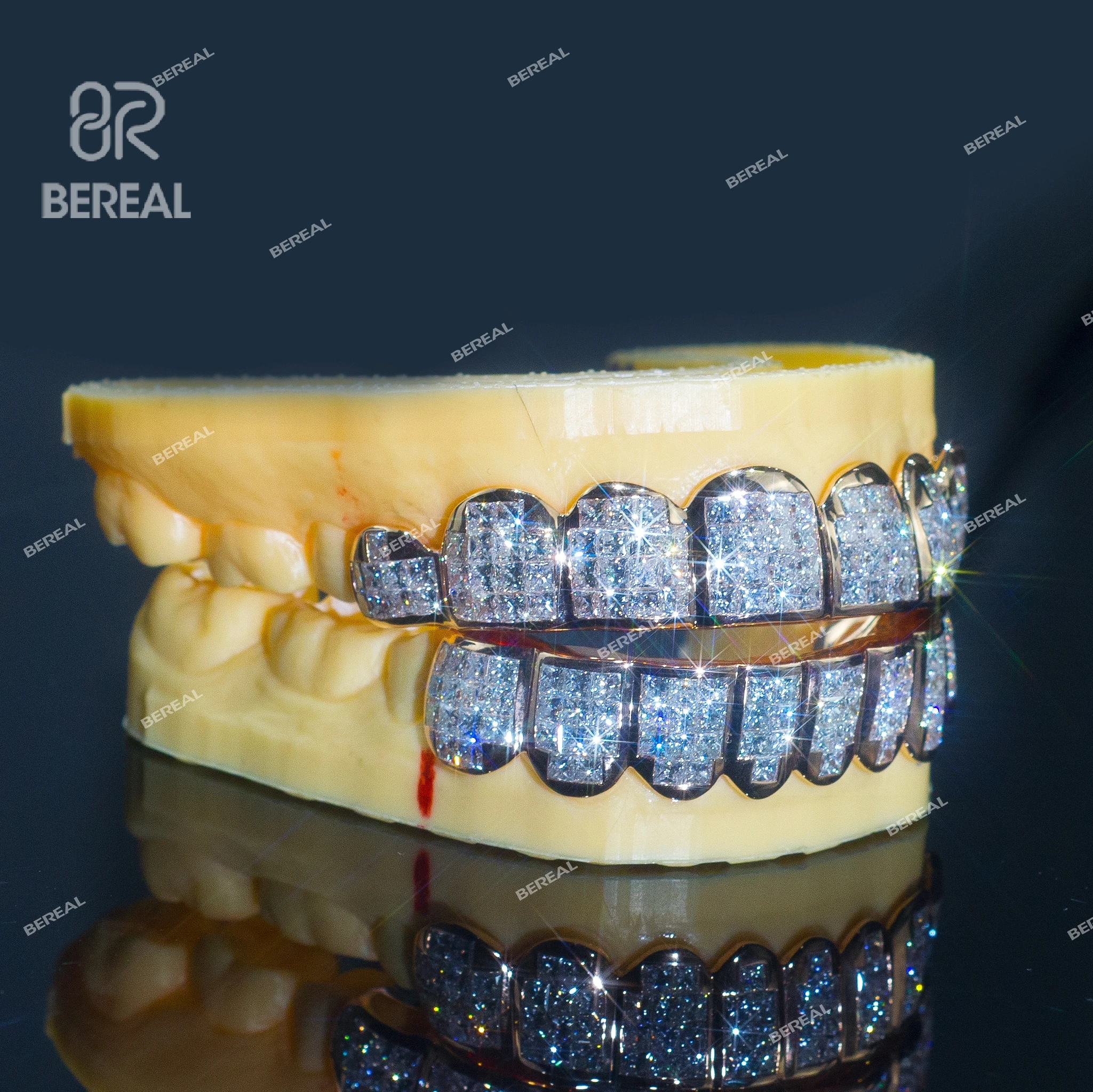 Custom Vvs Diamond Grillz Top Or Bottom 10k 14k 18k Gold Princess Cut ...