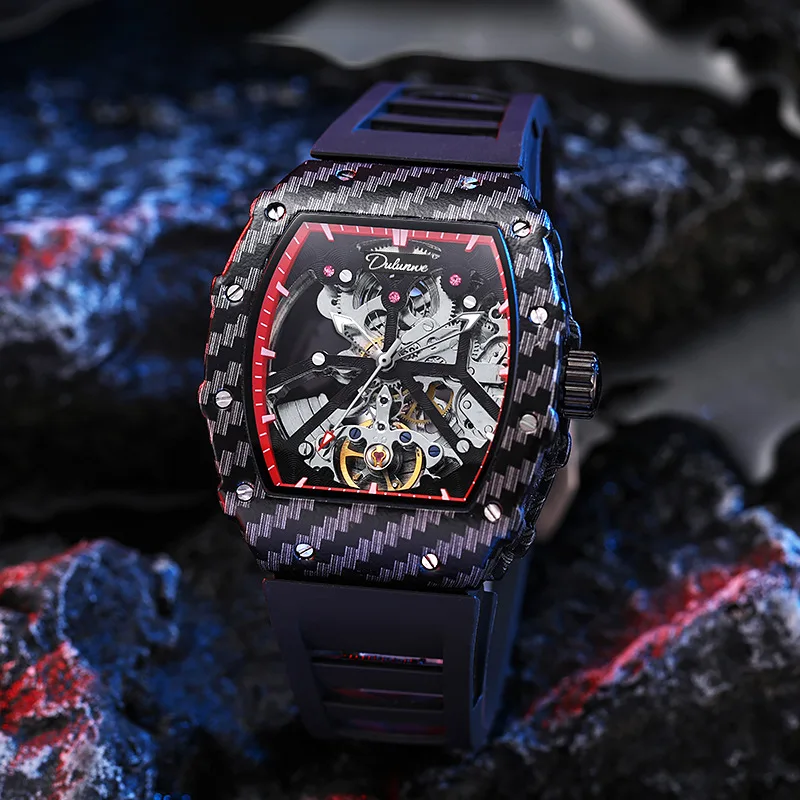 Dulunwe 6067 Men's Tourbillon Skeleton Watch