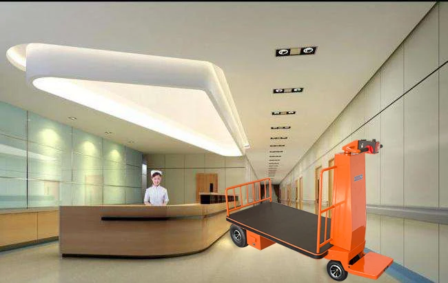 NK 118 Electric Trolley Cart Powered Standing Driving Electrical Warehouse Trolley Logistics Transport Truck