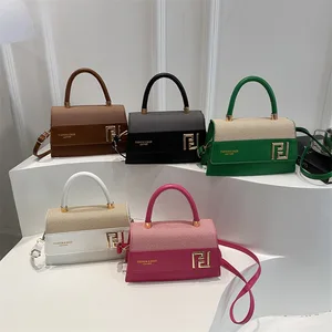 New Winter Shoulder Portable Small Square Bag Korean Style Simple Stitching Atmospheric Crossbody Bag for Women