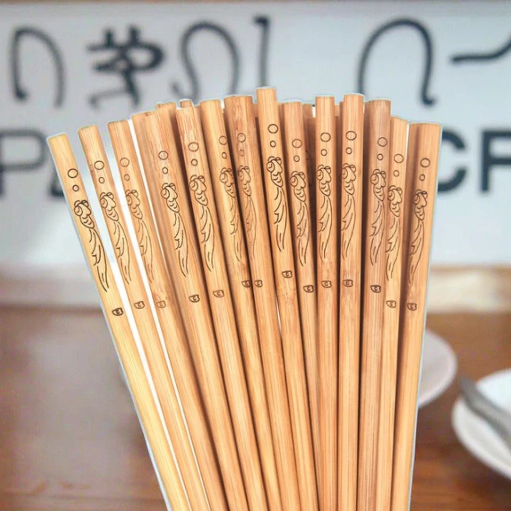 Custom Design Printing Reusable Eco-friendly Bamboo Chopsticks Teak Wood Chopsticks
