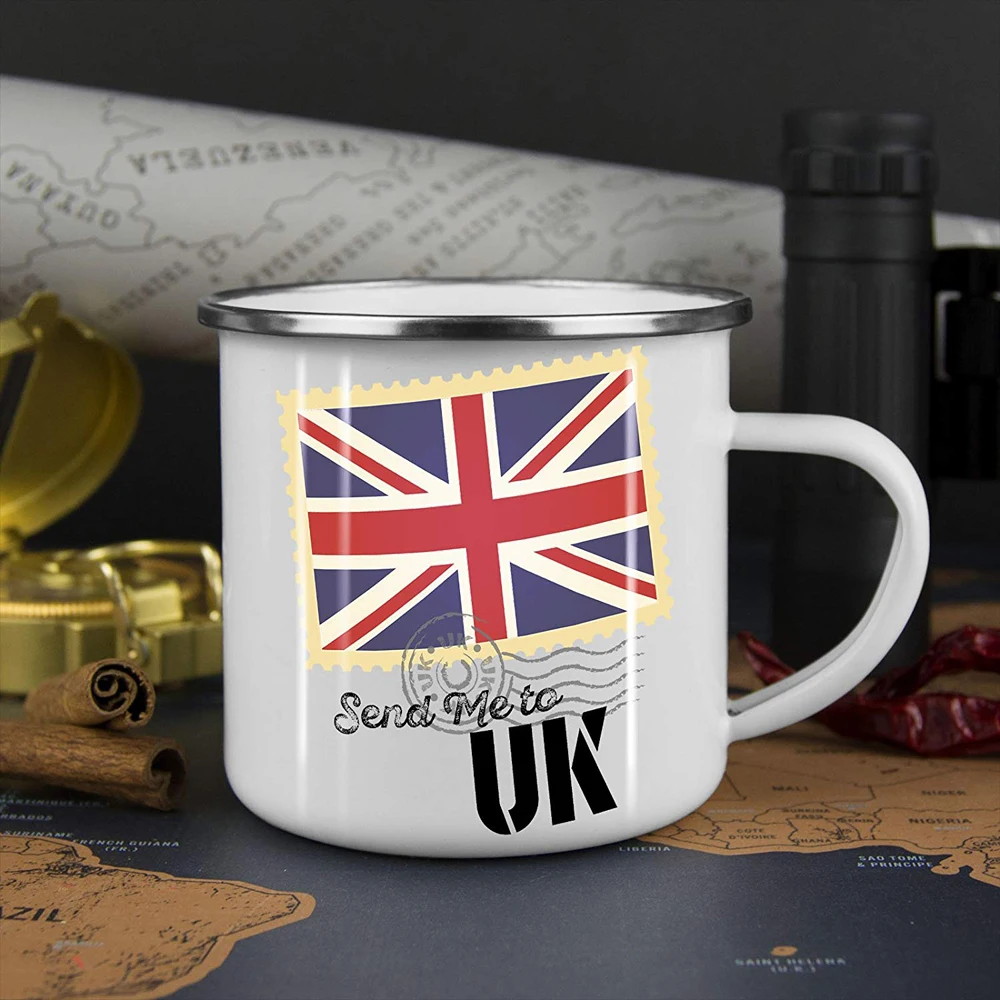 Custom Logo Enamel White Mug,Custom Steel Enamel Camping Mug