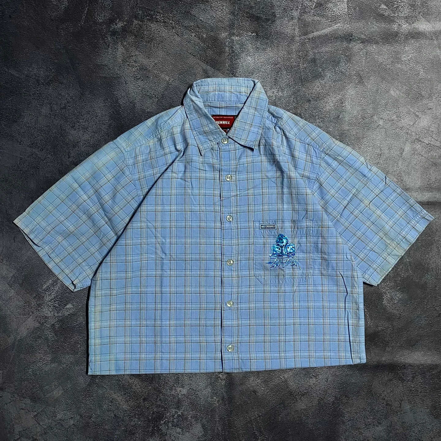 Customize 100%Polyester Streetwear Screen Printed T-shirt Oversize Polo Shirts Unisex Graphic Plaid Boxy Cropped t Shirt for Men