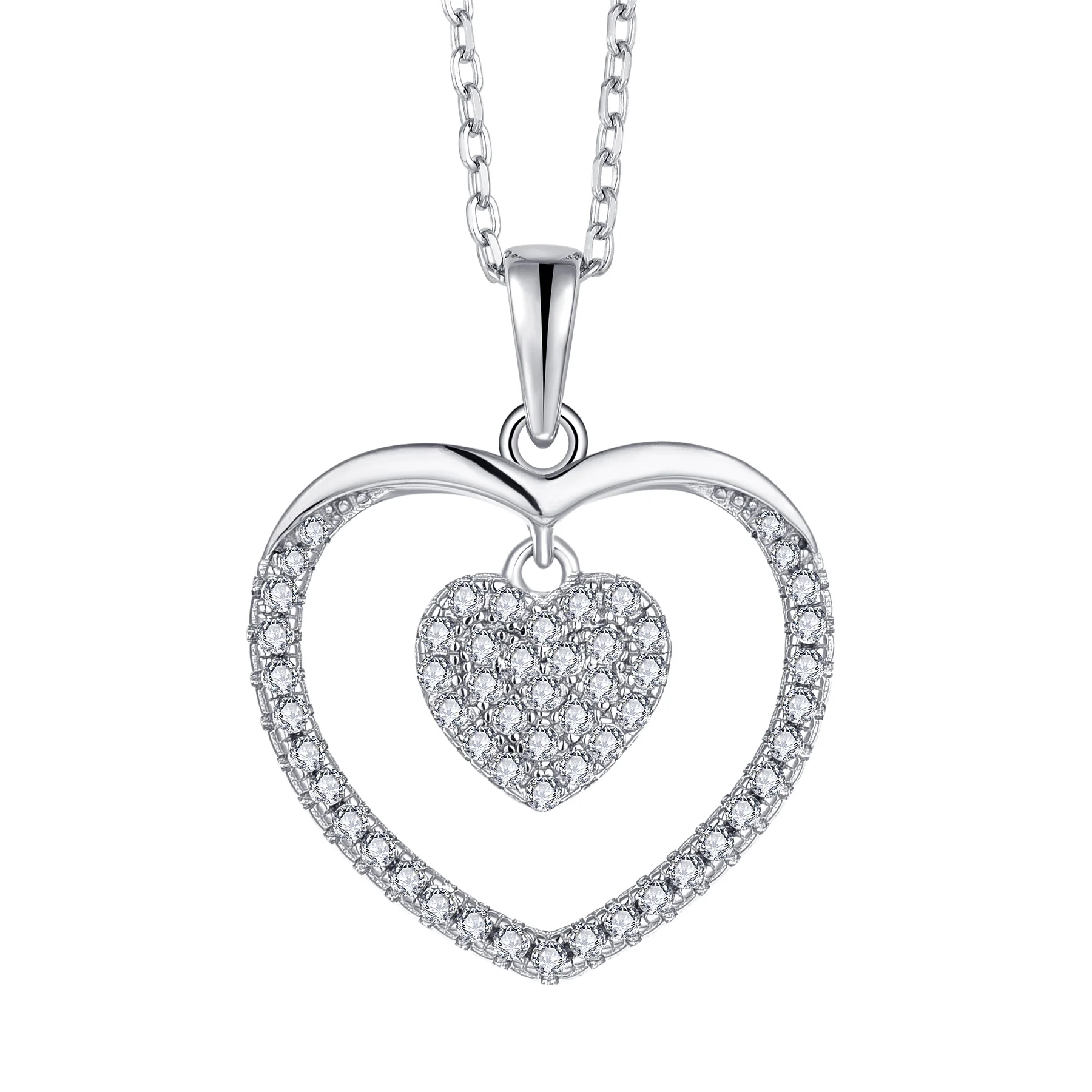 Custom 925 Sterling Silver Pendant Necklace Goddess Wholesale Heart Shaped Necklaces For Women