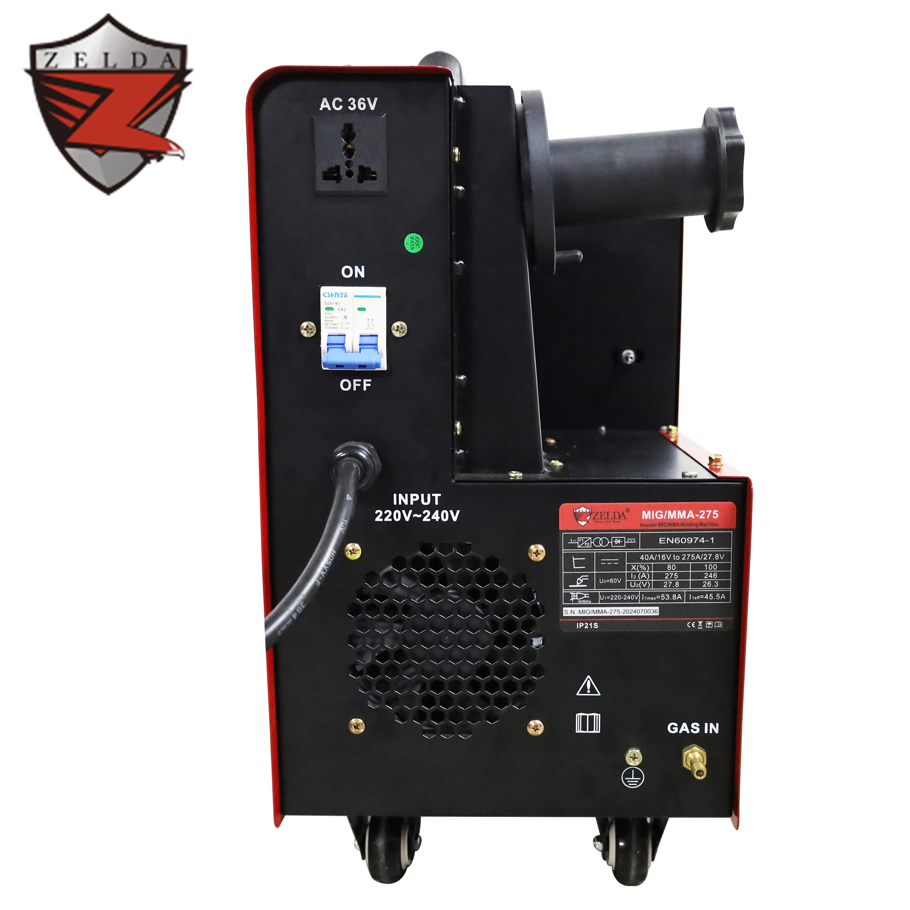 Industrial MIG/MMA 275 Welder - 15kg Wire Spool, Co2 Gasless