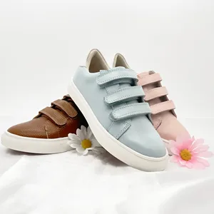 Factory Customized Outdoor Sport Cow Leather Children Sneakers