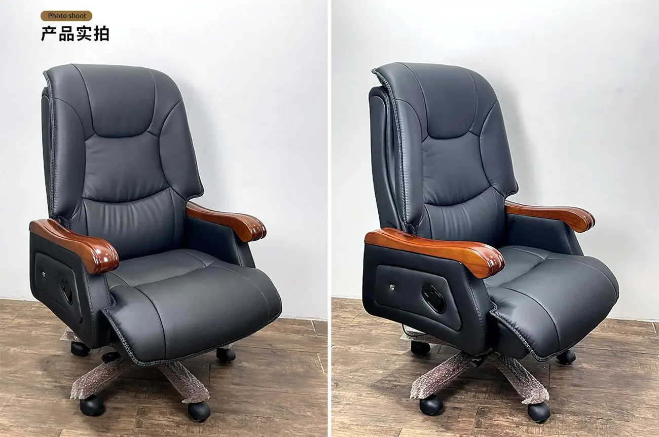 Luxury Executive Office Set Leather Chair Modern Wooden Swivel Seat Computer Manager Pu Chairs Furniture Customization Wholesale image 5