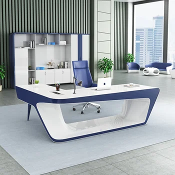Modern Luxury MDF Boss Executive Desk Baking Paint l-Shape Office Desk For Chairman