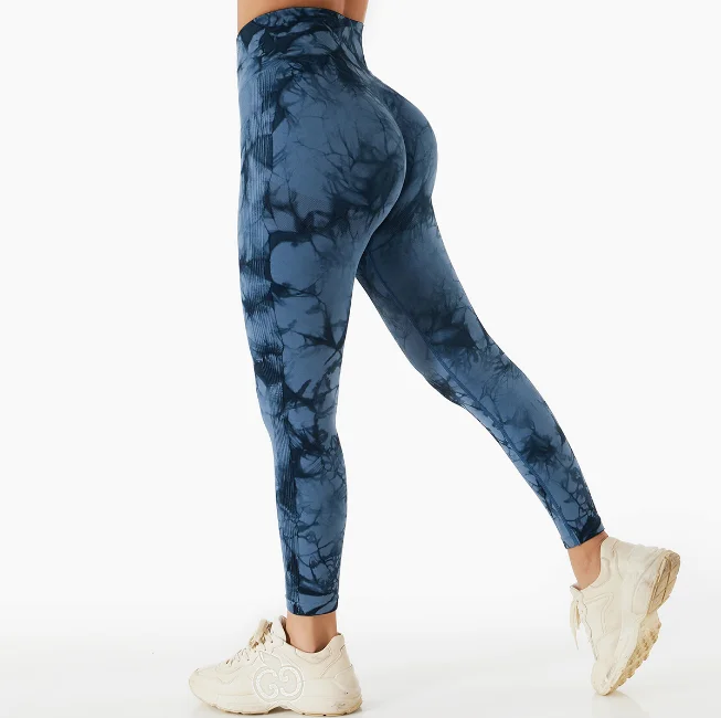 Legging esportiva Tie dye Cintura Larga Amassada