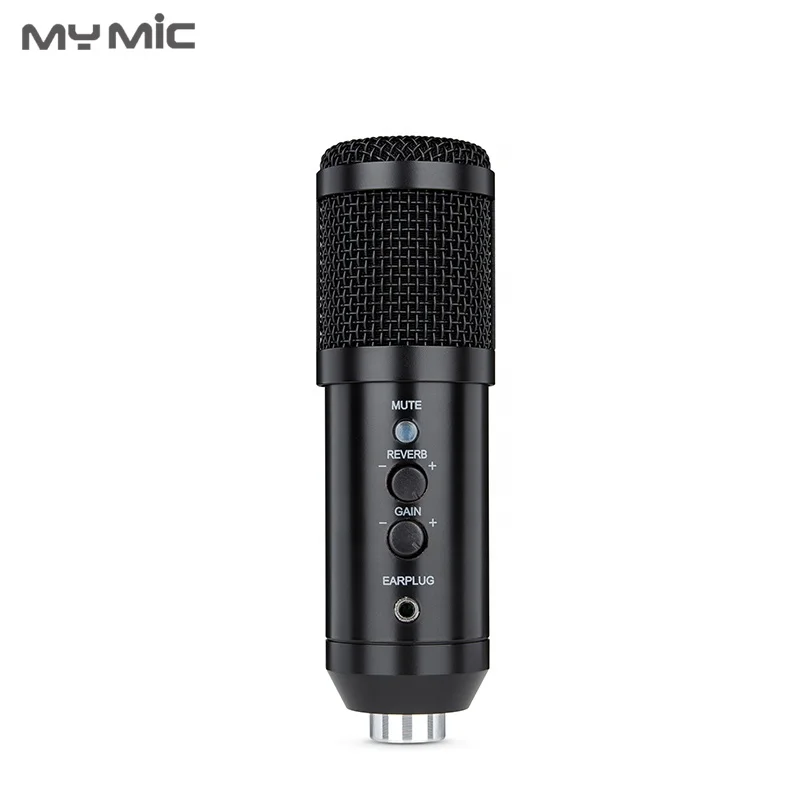 Профессиональный конденсаторный USB-микрофон MY MIC NX4, Студийный микрофон для записи с эхо-монитором для подкастов, компьютерных игр