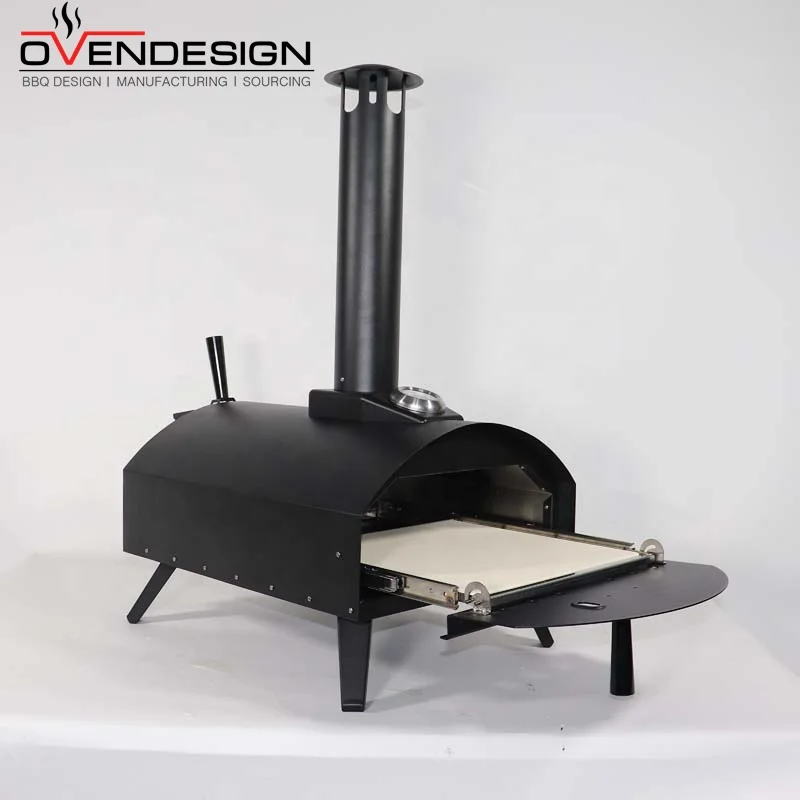 Factory Direct Latest Black Coat Dome Sliding Drawer Outdoor Pizza Ovens Pellet Fired Steel and Metal Grilled Charcoal Fuel