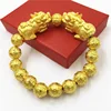 bianco no.9 Perline rotonde placcate in oro stile doppio coraggioso