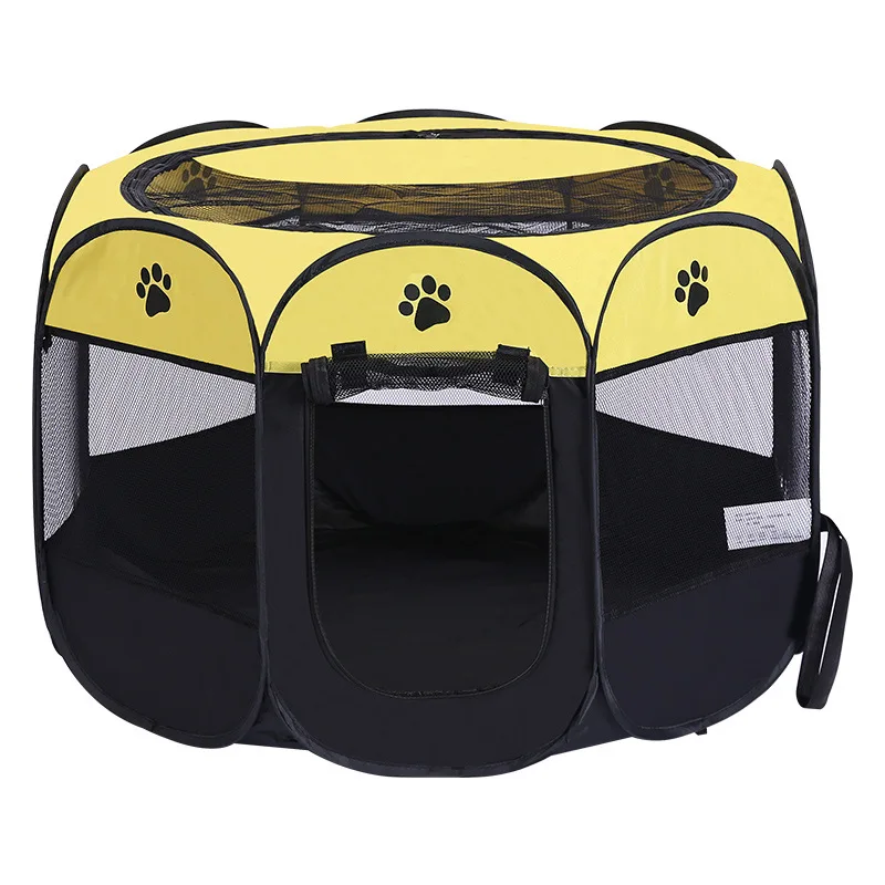 product popular retangular shape breathable mesh 600d oxford fabric foldable portable folding pet playpen for indoor dogs and cats-56