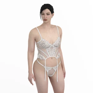 Women's Sexy Hot Pattern Corset Lingerie Set Hot Underwire Bra Briefs Lace Embroidered Bodysuits Seamless Bra Panty for Adults