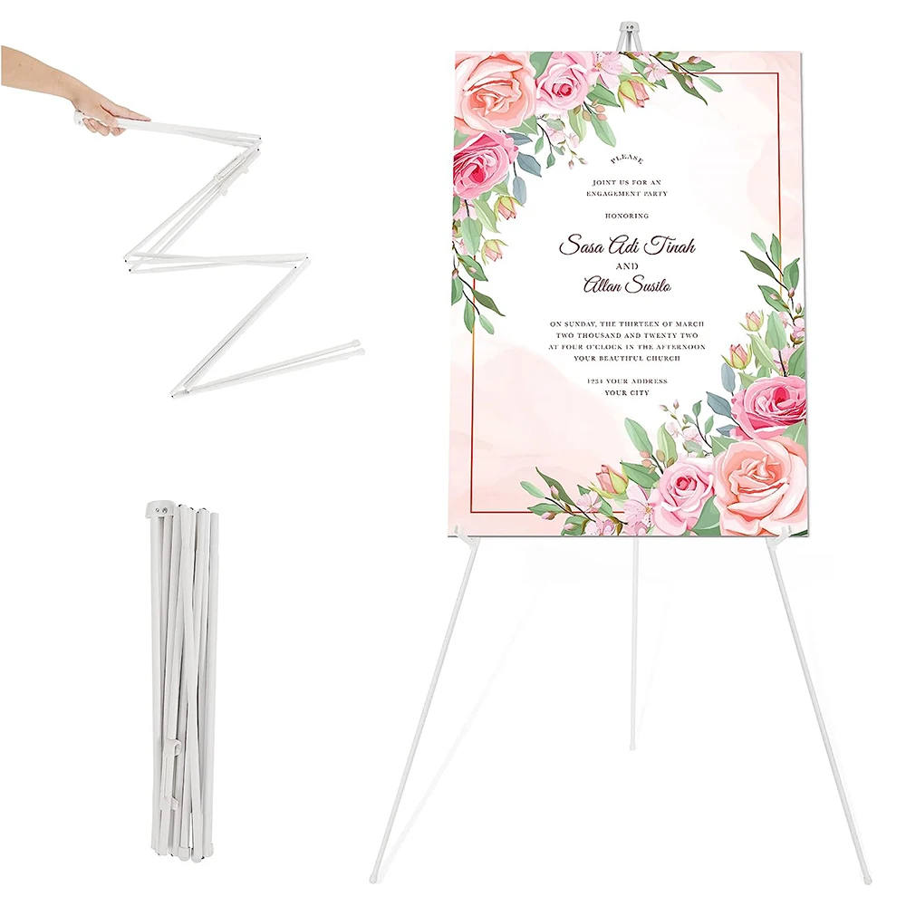 White Easel Stand for Display Wedding Sign & Poster 63 Inches Tall ...