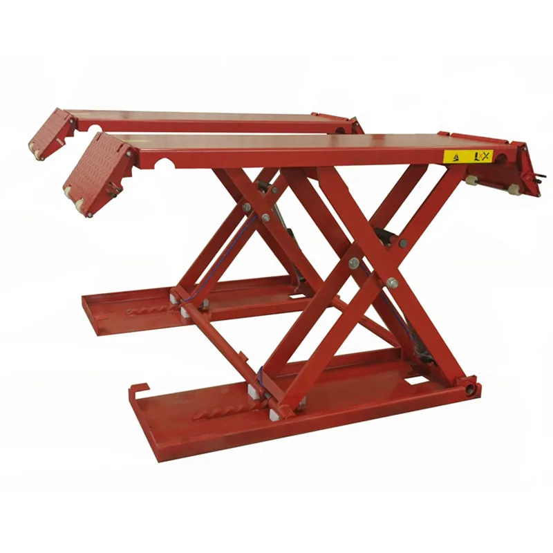 3.5t Capacity No Ditch Needed Mid Rise Scissor Car Lift With Pneumatic ...