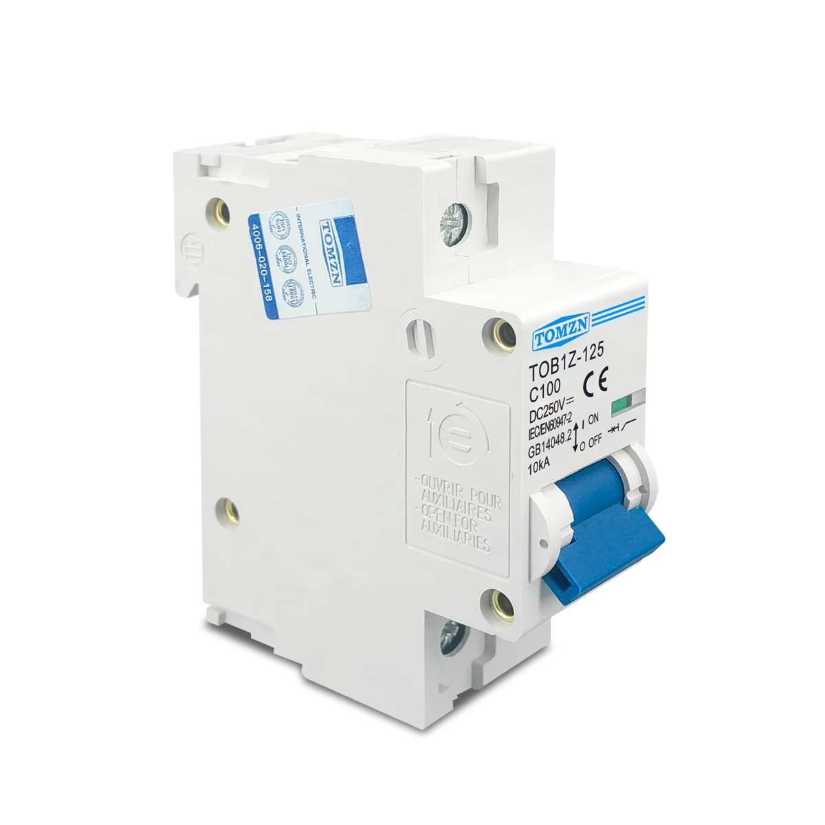 1P 125A DC MCB 250V  Circuit Breaker for PV System C Curve Battery Main Switch