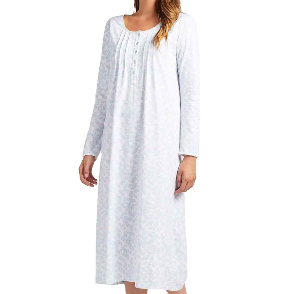 ladies long sleeve cotton nightgowns