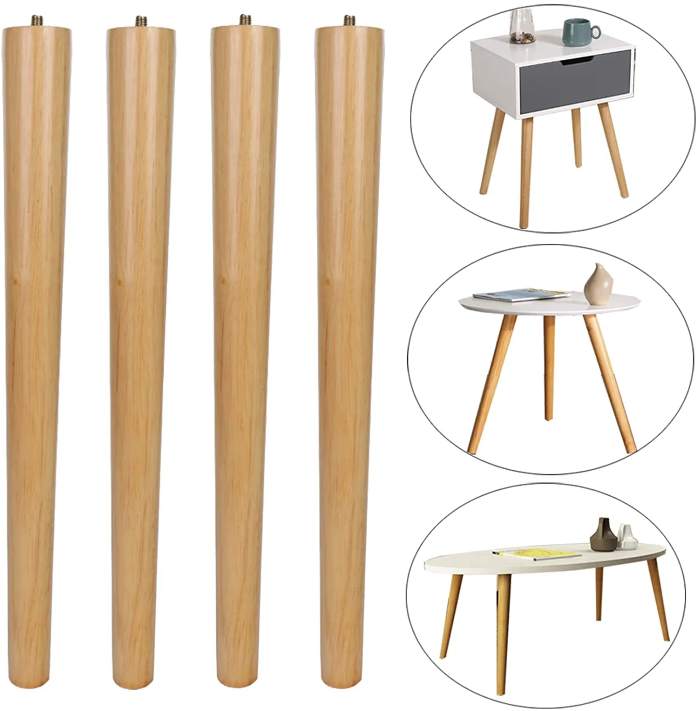 High End Simple Wood Table Legs Robust Furniture Part Coffee Table Feet Inclined Stable Wood Chair Legs