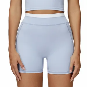 Women's High Waisted Yoga Shorts with Naked Stretch and Quick Drying Running and Fitness Cycling Short