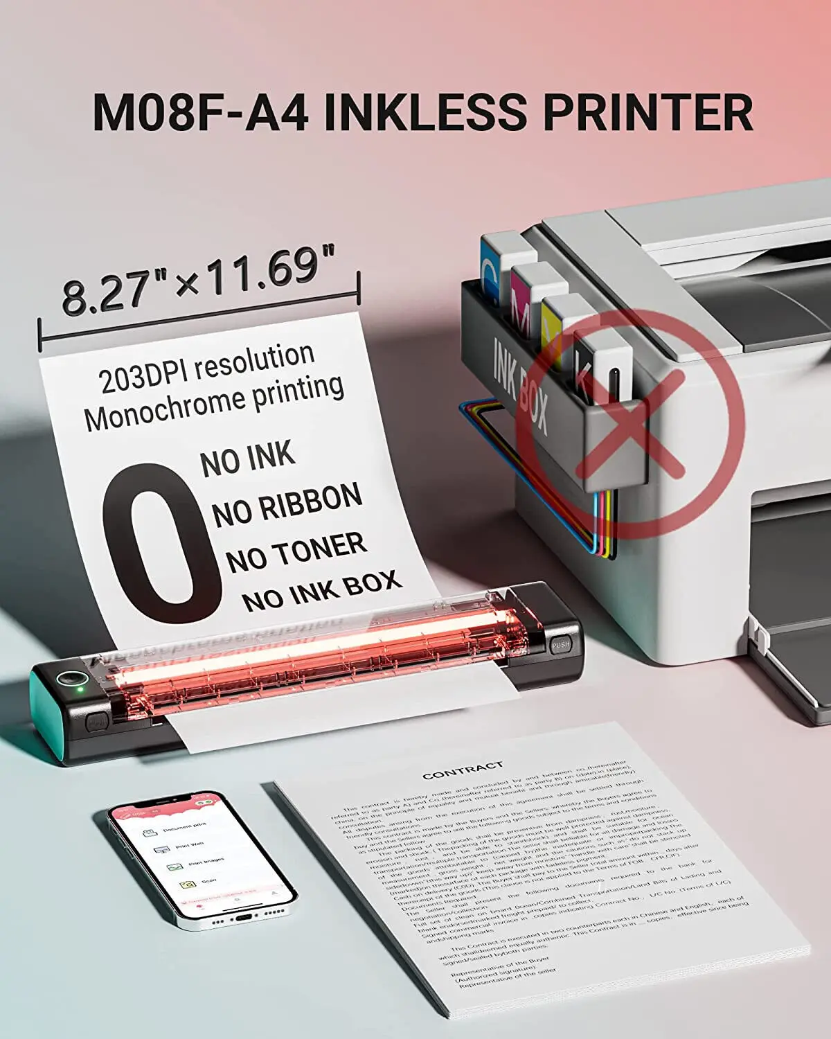 Free Shipping Phomemo New Arrival Bluetooth Printer Inkless Printer