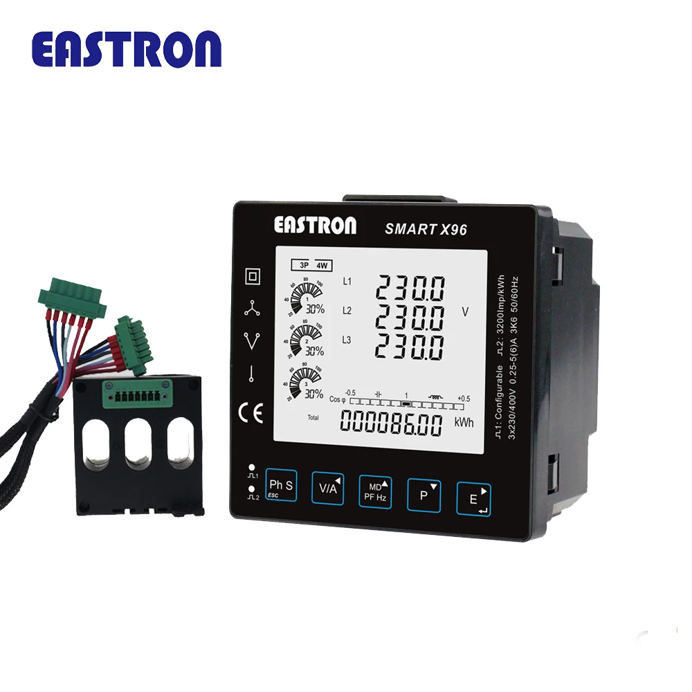 Smart X96-1 RS485 Multi-function Smart Power Analyzer, Three Phase Panel Digital Solar Power Meter with Modbus