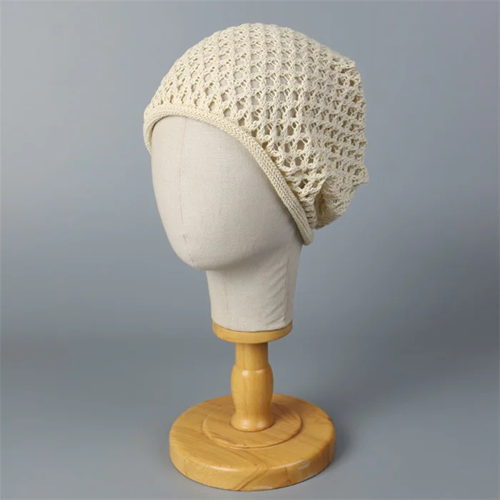 Eco-friendly Cotton Slouchy Hat - Breathable Mesh Beanie display picture 2