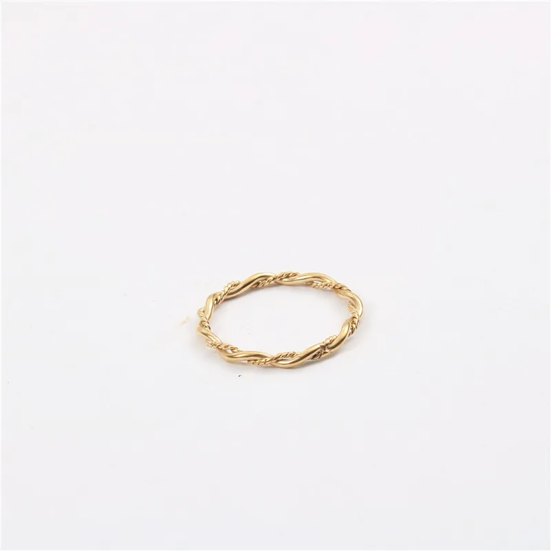 High End 18k Pvd Gold Plated Twisted Rings Stainless Steel Jewelry Rope ...